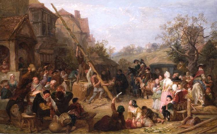 Frederick Goodall Raising the Maypole oil painting image